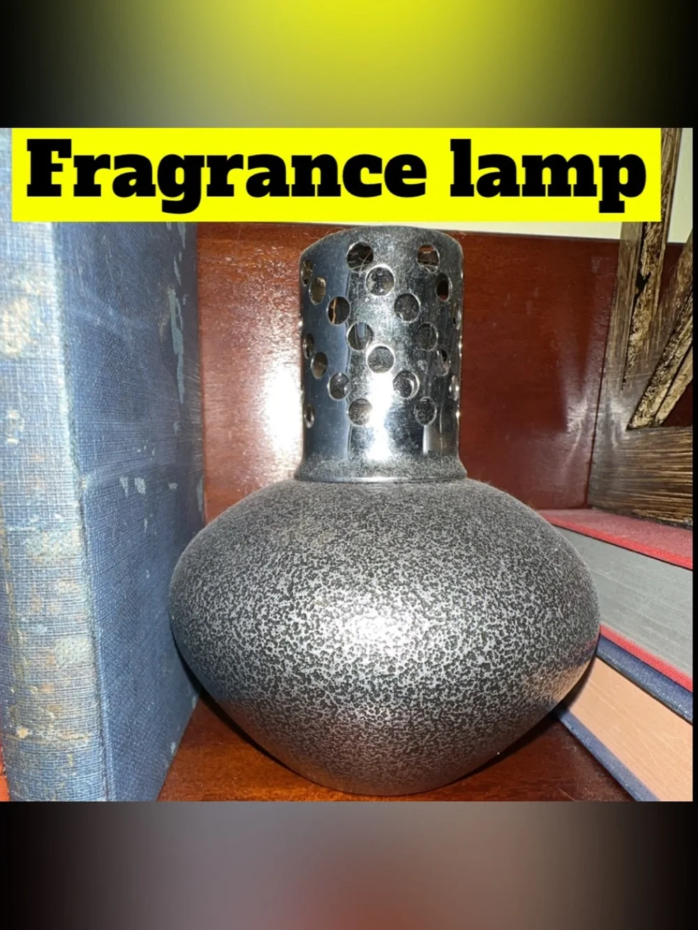 Fragrance Lamp in Speckled Black and Silver - Brand Unspecified